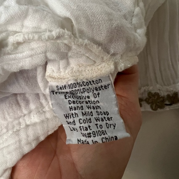 Johnny Was tunic white embroidered size small - Picture 3 of 7